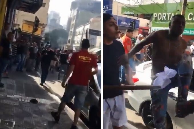 Imagens mostram cenas de violência na rua Santa Ifigênia