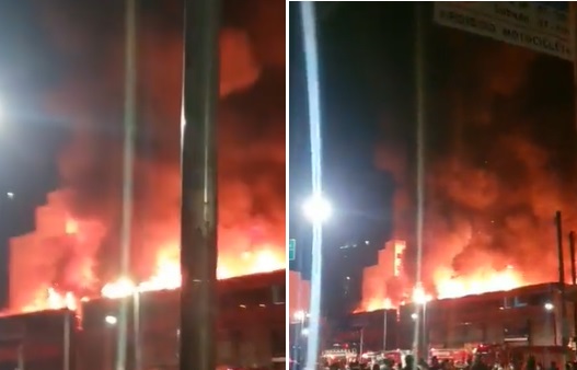 Incêndio atinge prédio na região da 25 de Março.