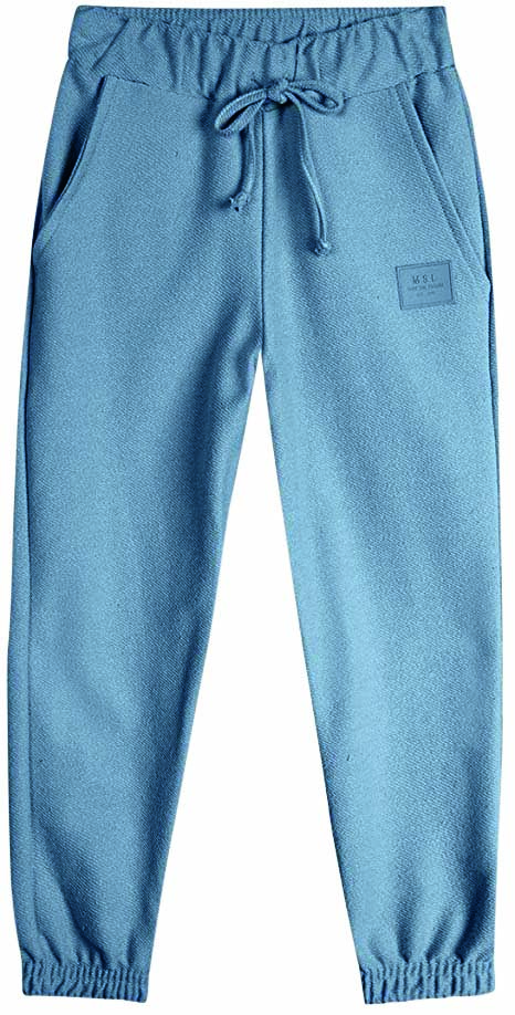 Imagem mostra cal&ccedil;a de moletom azul marinho