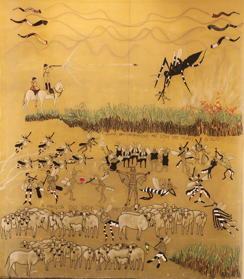 Farra do latifundio (2022), tapeçaria de Vivian Caccuri