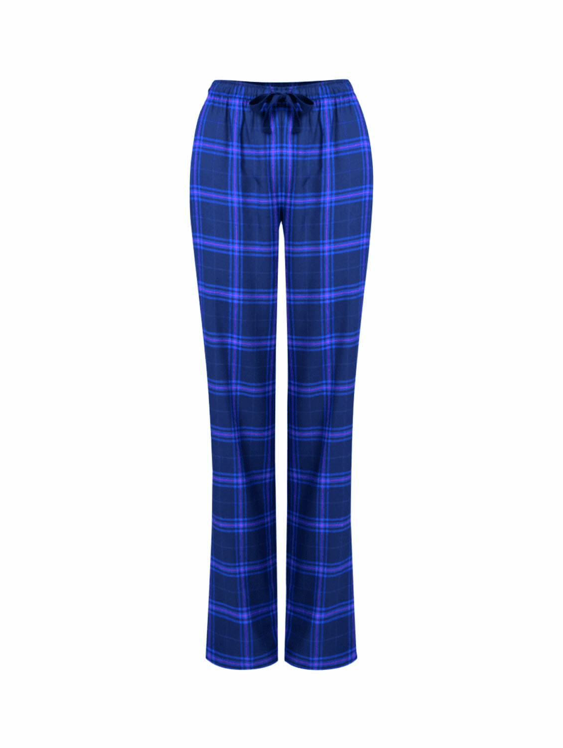 Imagem mostra cal&ccedil;a de xadrez azul