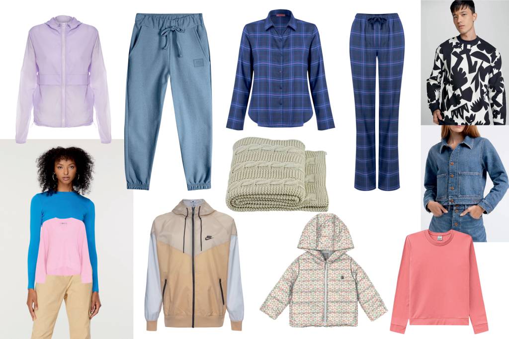 Imagem mostra diversas peças de roupas para dias frios