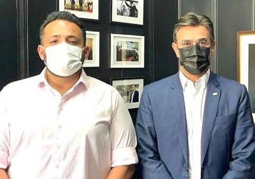 Ney Santos, prefeito cassado de Embu das Artes, e Rodrigo Garcia, governador de São Paulo.