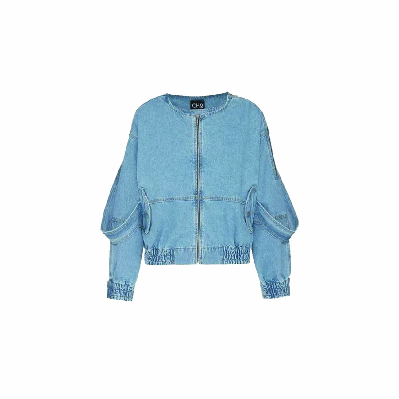 Jaqueta jeans bomber vintage