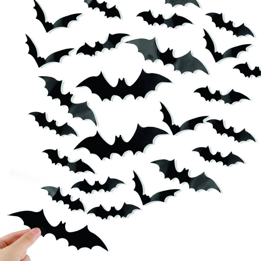Adesivos de morcego em fundo branco
