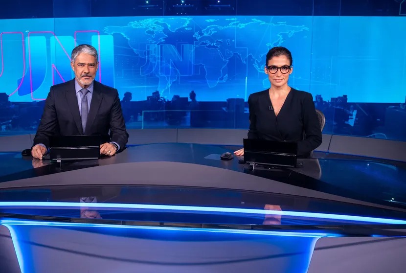 William Bonner e Renata Vasconcellos no Jornal Nacional.