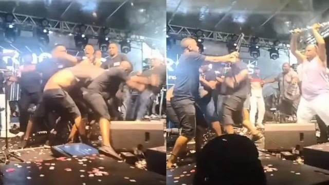 Show de Psirico e Samba Trator termina em pancadaria em cima do palco