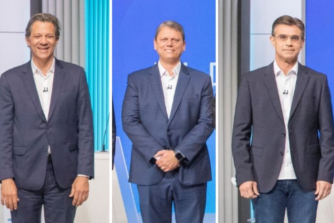 Candidatos durante debate da Rede Globo da última terça-feira (27)