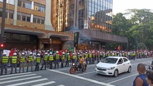 Efetivo da PM na Paulista: Tropa de Choque