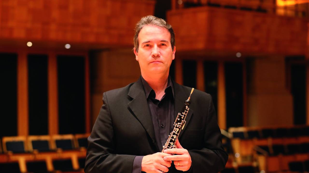 O oboísta Joel Gisiger: solista da Osesp desde 1988