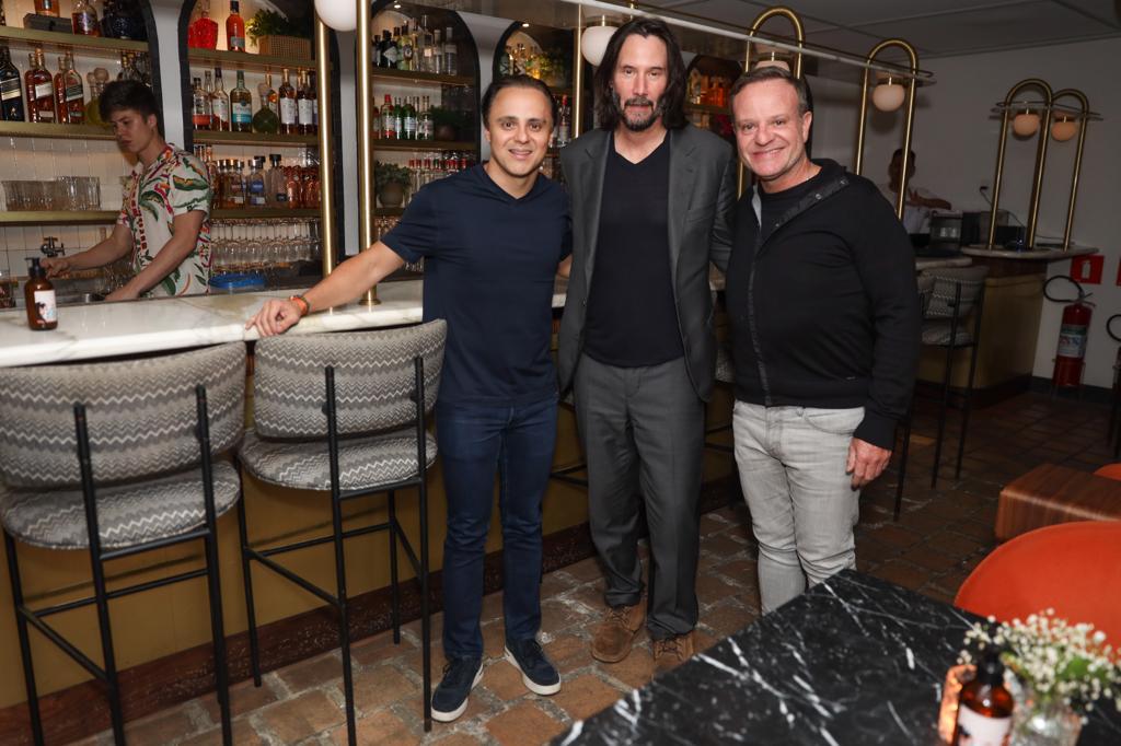 Keanu Reeves, Felipe Massa e Rubens Barrichello