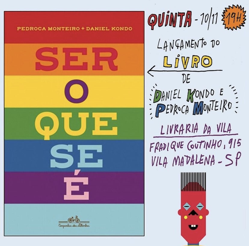 Capa do livro Ser O que Se É, de Pedroca Monteiro, nas cores coloridas da bandeira LGBTQIA+.