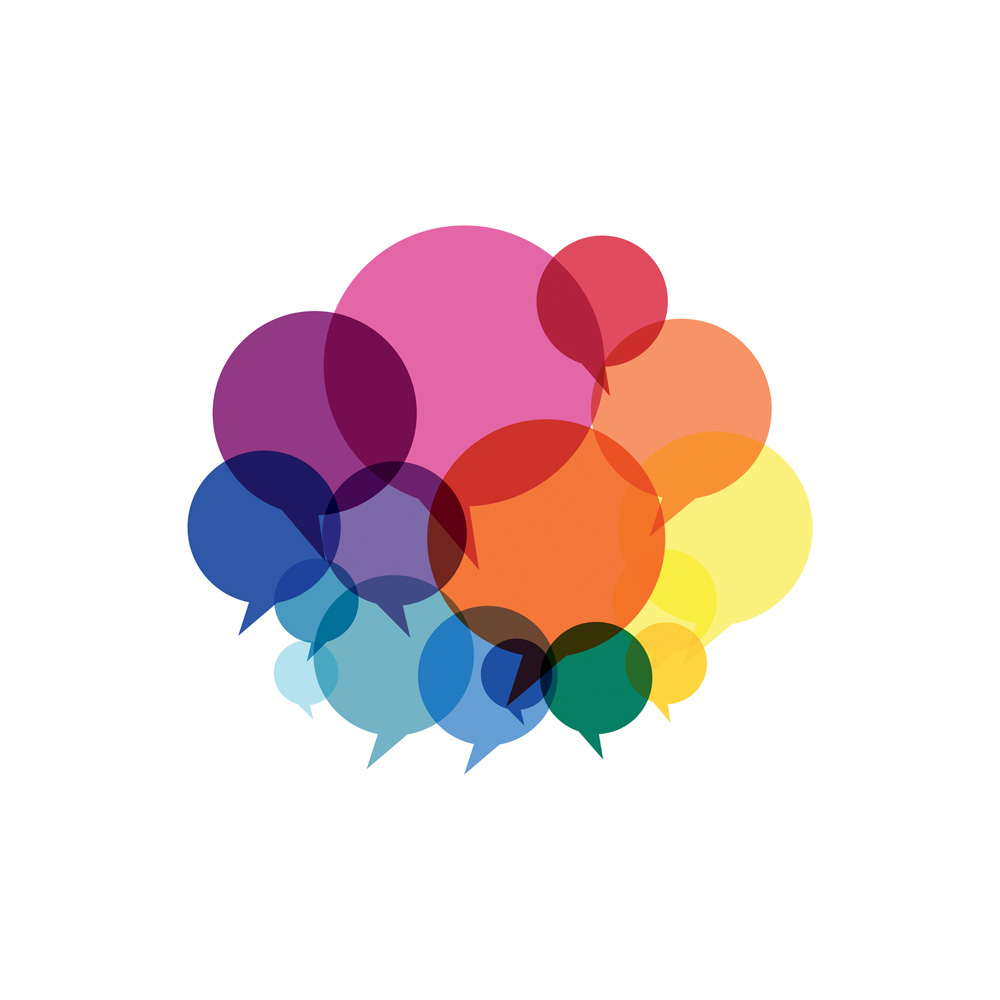 Basic RGB A ilustração mostra balões de diálogos