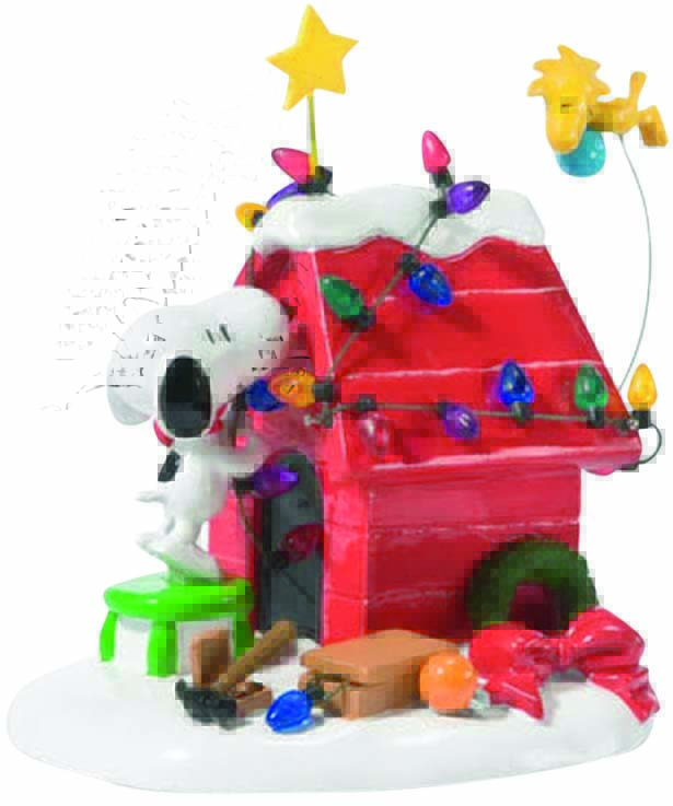 Casinha vermelha de cachorro do Snoopy para decoração de Natal