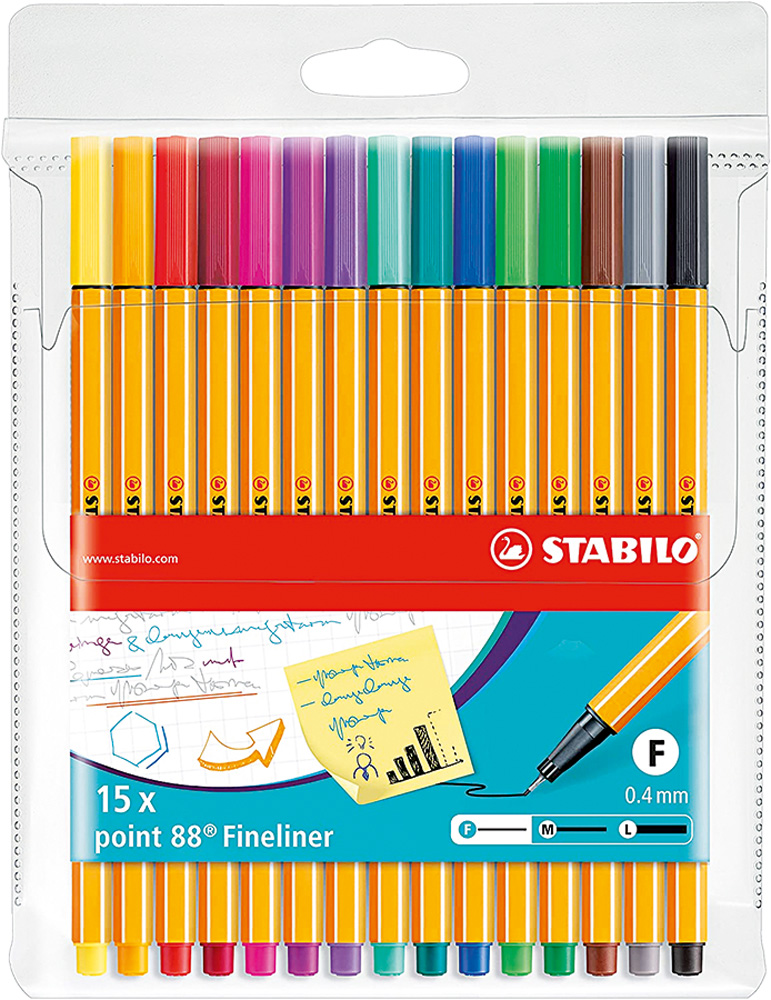 Estojo com canetinhas coloridas