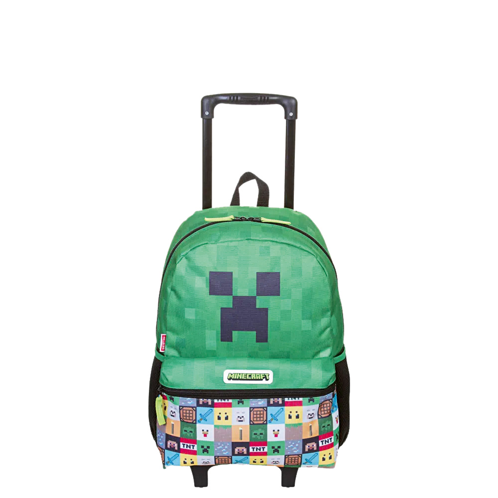 Mochila Minecraft.jpg Mochila de rodinhas com estampa do jogo Minecraft