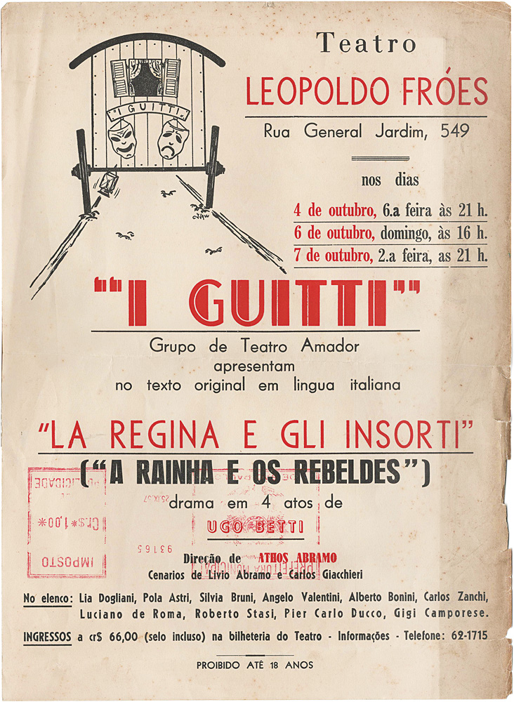 Cartaz antigo de peça de teatro