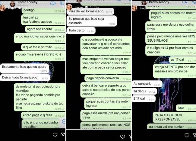 Conversa entre Luana Piovani e Pedro Scooby