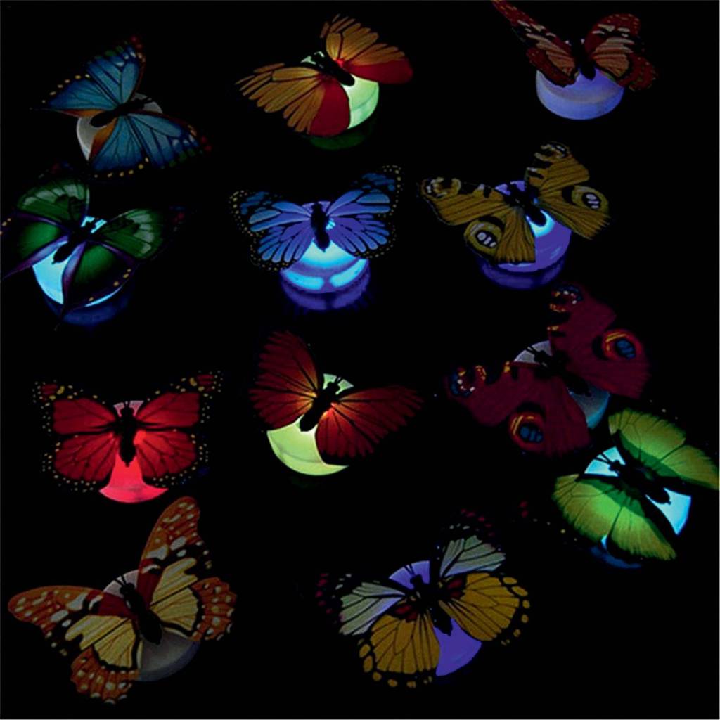 Luminárias de borboleta coloridas