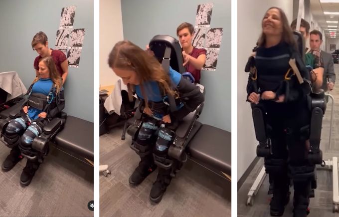 Vídeo mostra senadora Mara Gabrilli caminhando com exoesqueleto