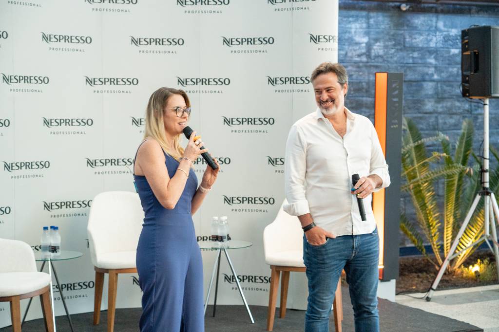 Adriana Vieira e Ignacio Marini: executivos e anfitriões da Nespresso Brasil