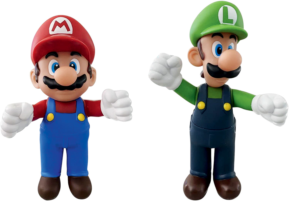 Bonecos articulados Mario e Luigi