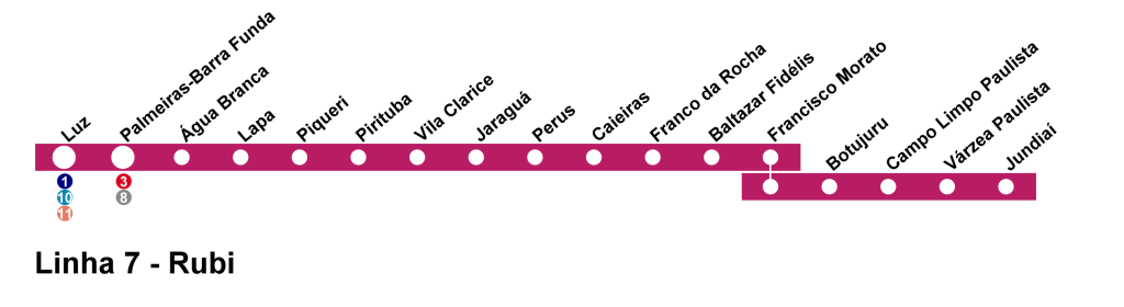 Imagem mostra mapa de linha do metrô