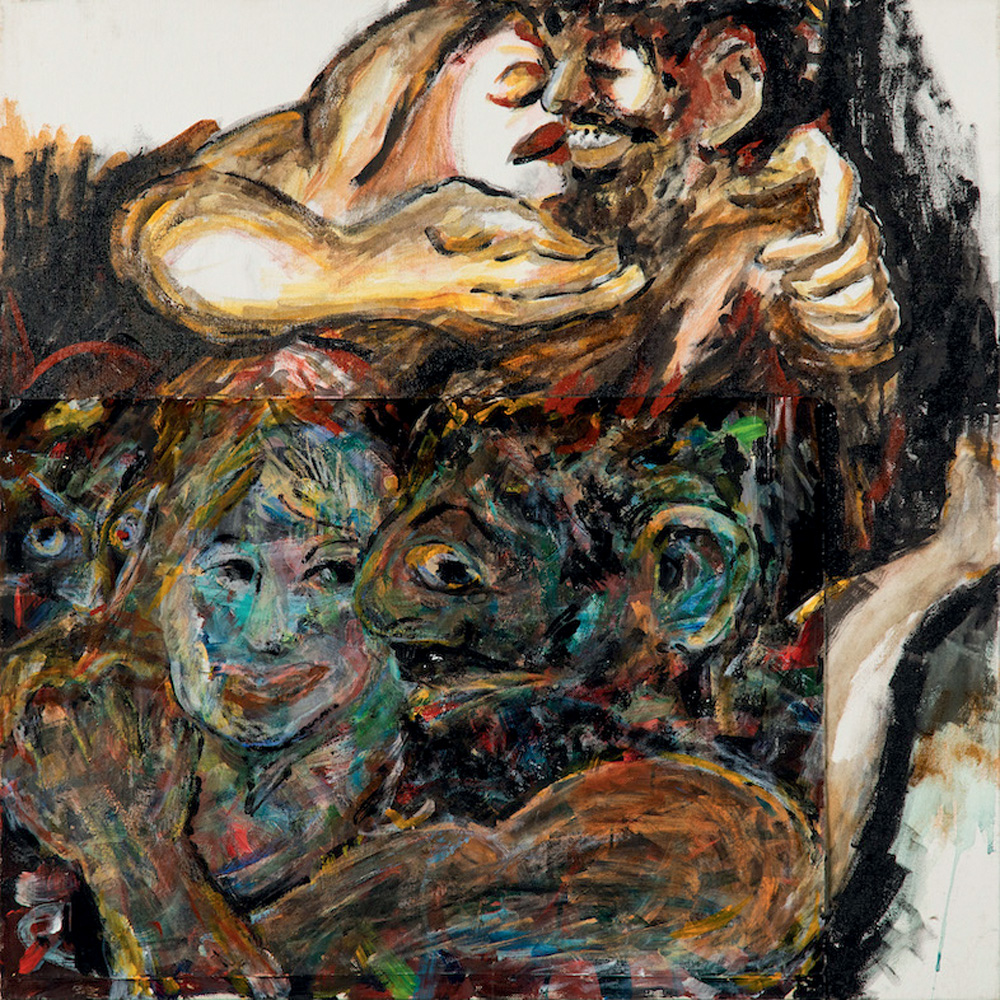 exposição enrique lipszyc panamericana escola 'Adão e Eva: Amor na Caverna' (2016): pintura iniciada em 1995