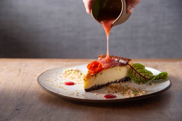 Tarta de queso: com geleia de figo artesanal para adicionar na mesa Tarta de queso: com geleia de figo artesanal para adicionar na mesa