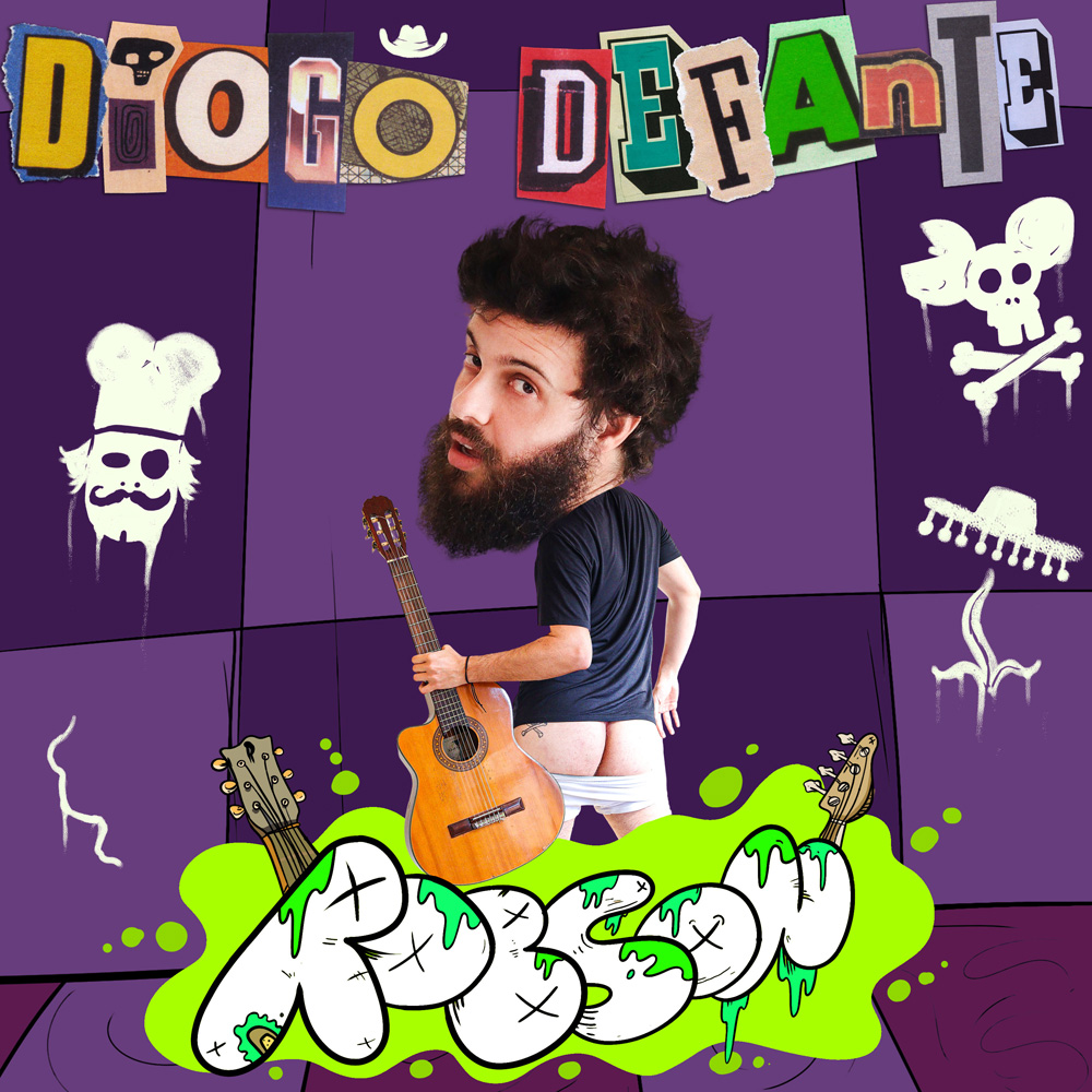 Capa do álbum Robson, de Diogo Defante, com fundo roxo.