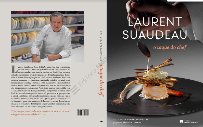 Print da capa e contracapa do livro o toque do chef de laurent suaudeau