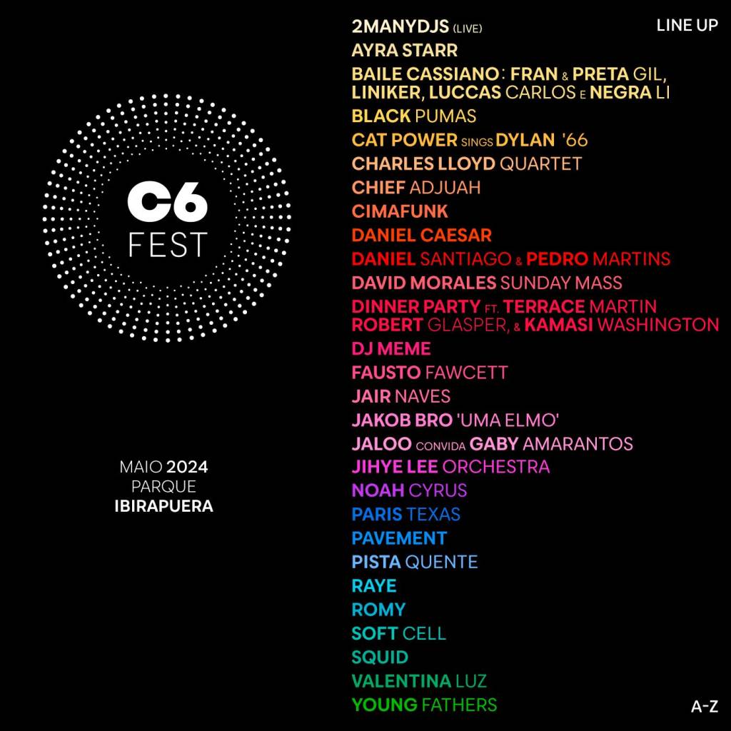 O line-up completo do C6 Fest: mais de trinta atrações do mundo inteiro