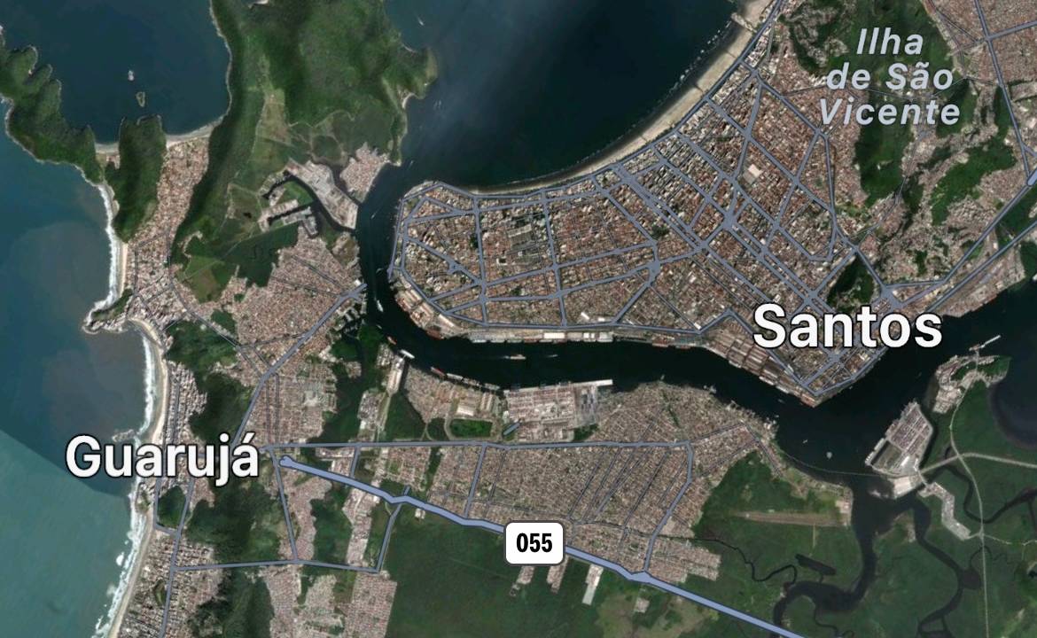 santos-guarujá-túnel-mapa