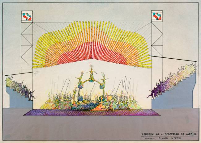 Outro ângulo do projeto de Flávio Império para o Carnaval de 1984