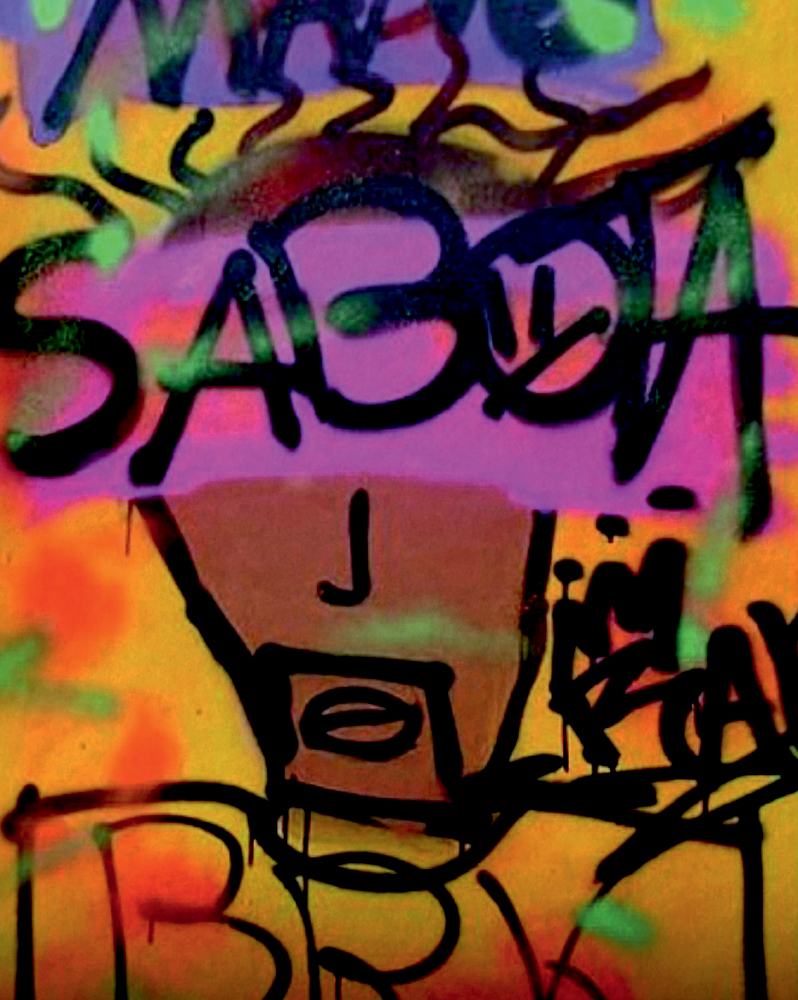 Imagem mostra rosto de Sabotage desenhado com traços simples e SABOTA escrito em frente aos olhos
