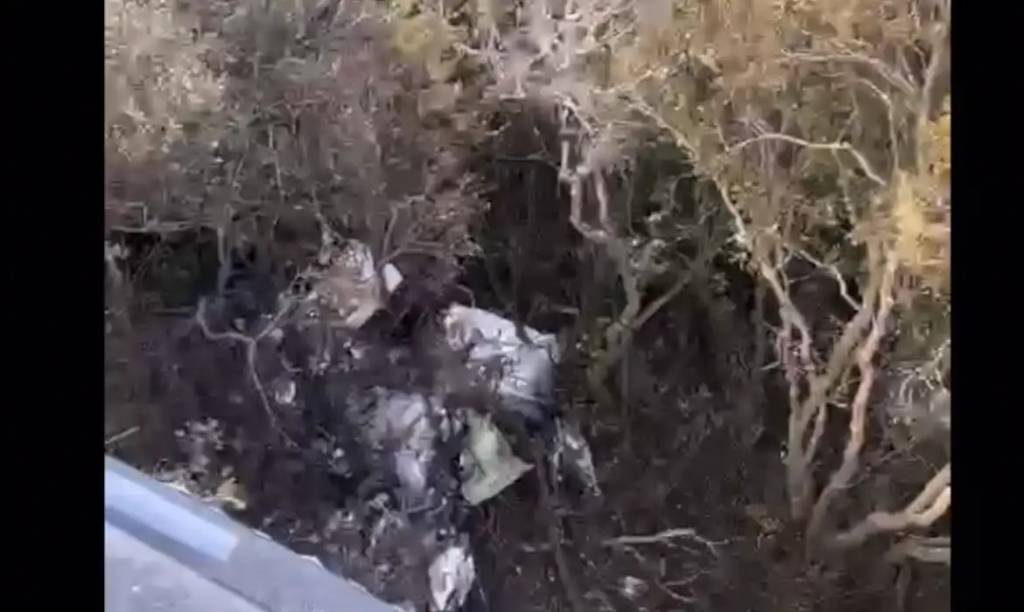 Destroços do avião na Serra do Japi