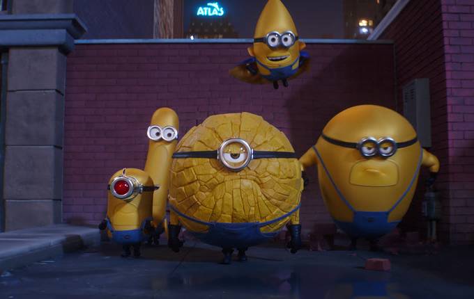 Mega Minions (Pierre Coffin) in Despicable Me 4, directed by Chris Renaud.