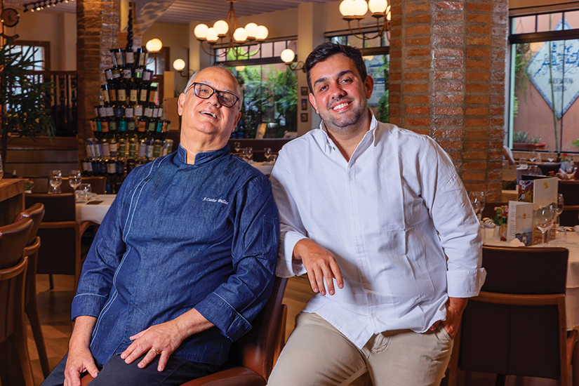 Carlos Pallas e Caique Pallas: pai e filho responsáveis pelas receitas