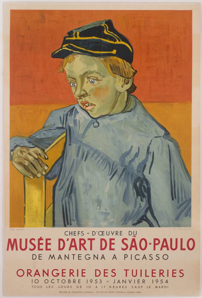 Cartaz da exposição Chefs-D’Oeuvre du Musée D’Art de São-Paulo Cartaz de anúncio do Masp em francês