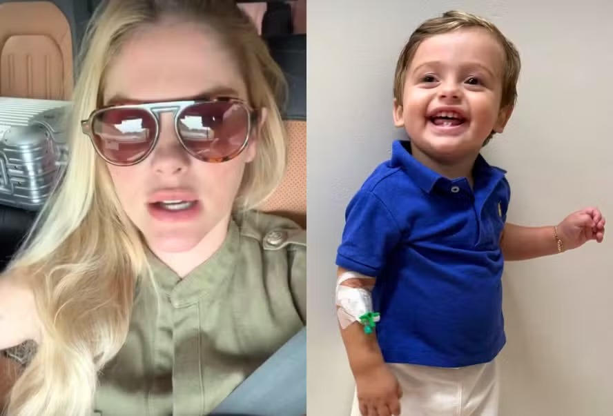 Bárbara Evans atualiza estado de saúde do filho picado por escorpião