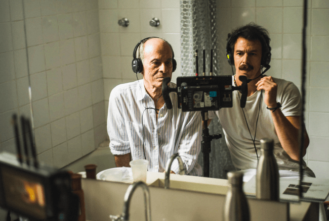 esmir_ney_set5 Ney Matogrosso com o diretor Esmir Filho no set