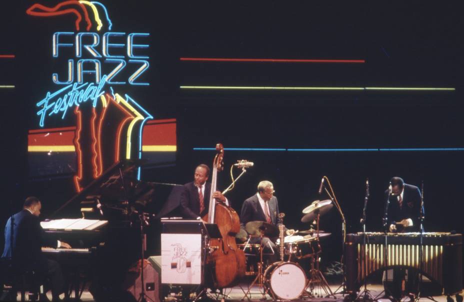 Anos 80: apresentação do Modern Jazz Quartet no Free Jazz Festival de 1988, no Rio de Janeiro
