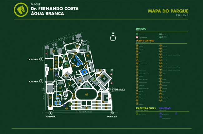 Mapa do Parque da Água Branca Mapa do Parque da Água Branca