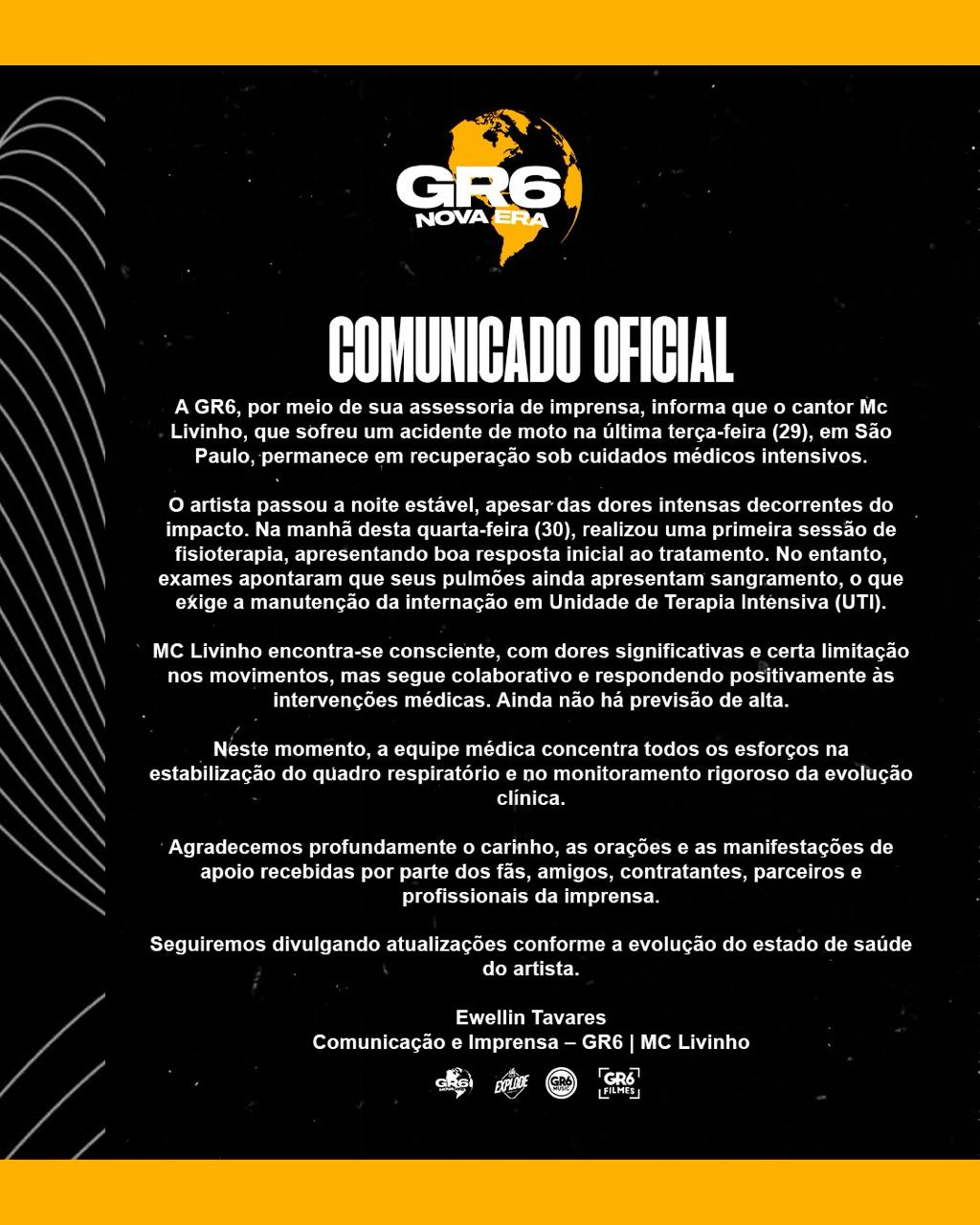 A nota gravadora GR6 sobre MC Livinho: 