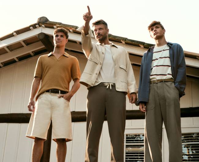 hering 2 dia dos pais Rodrigo Hilbert, Francisco e João para a campanha do Dia dos Pais da Hering
