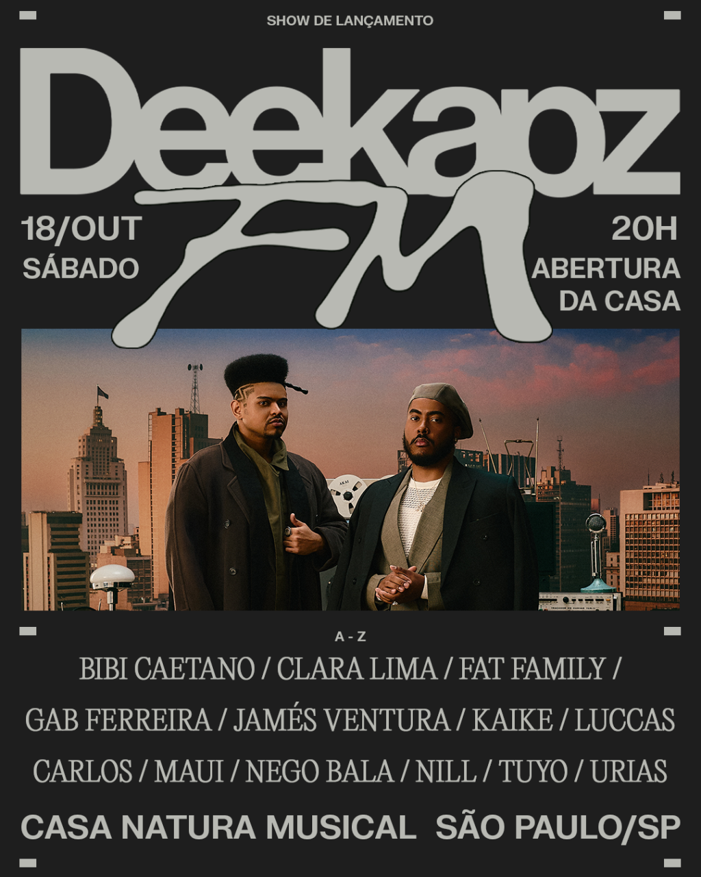 As participações do show: lançamento na Casa Natura Musical