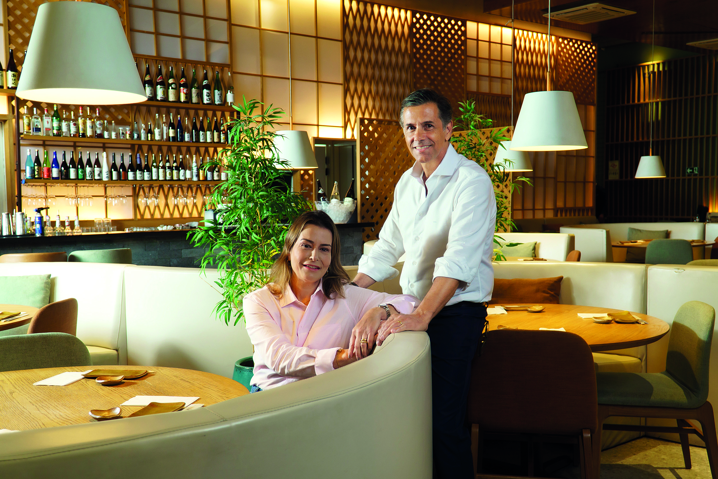 Ana Paula Morais e S&eacute;rgio Ravache, do restaurante Sushi Nouveau