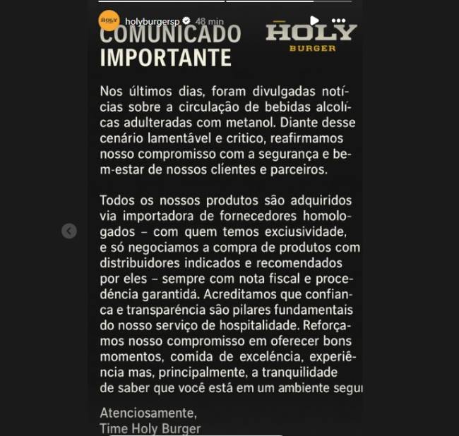 Pronunciamento Holy Burger Pronunciamento Holy Burger