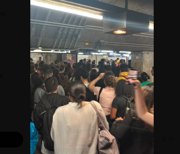 Linha azul com falha